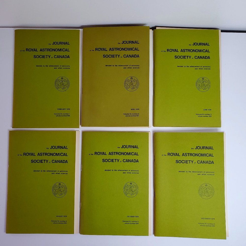 Journals of the Royal Astronomical Society of Canada (Volume 2 - 1978 set)